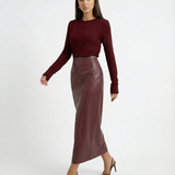 Ankela Red Leather Look Skirt