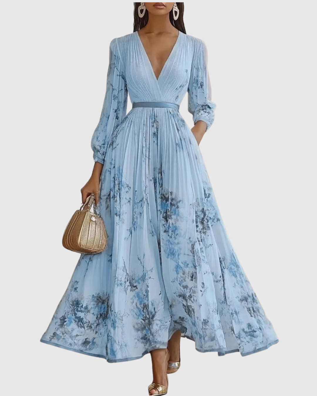 Siena™ - Elegantiška maxi suknelė su klostėmis