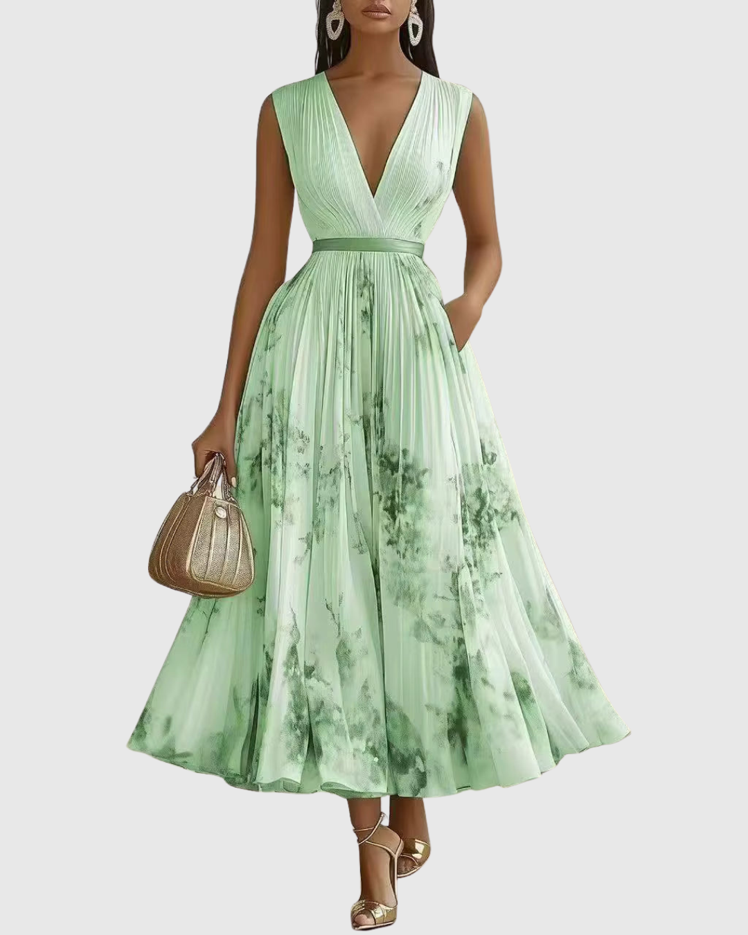 Siena™ - Elegantiška maxi suknelė su klostėmis