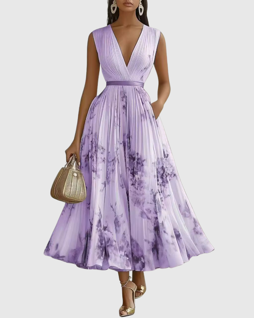 Siena™ - Elegantiška maxi suknelė su klostėmis