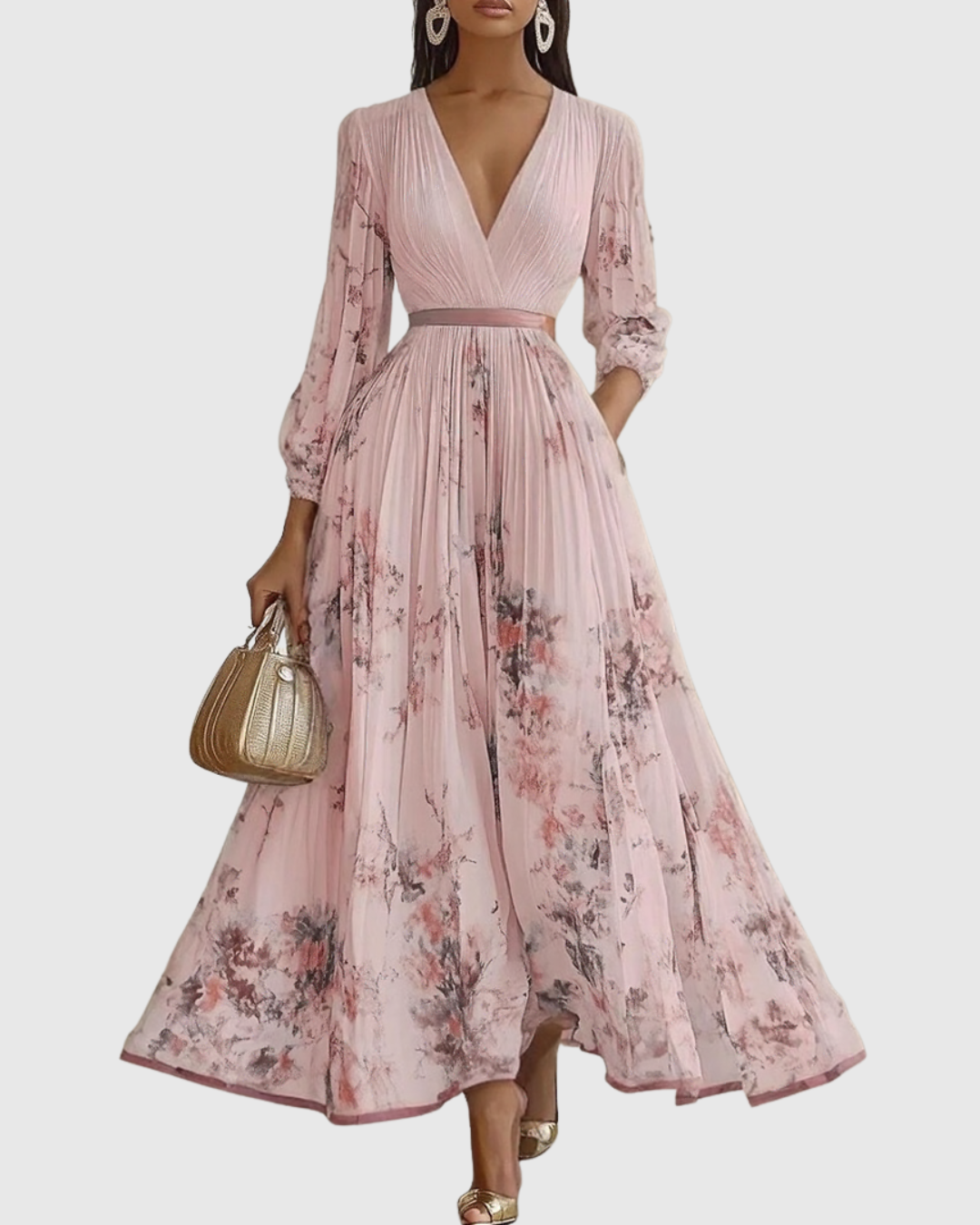 Siena™ - Elegantiška klostuota maxi suknelė