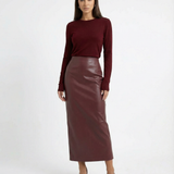 Ankela Red Leather Look Skirt