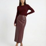 Ankela Red Leather Look Skirt