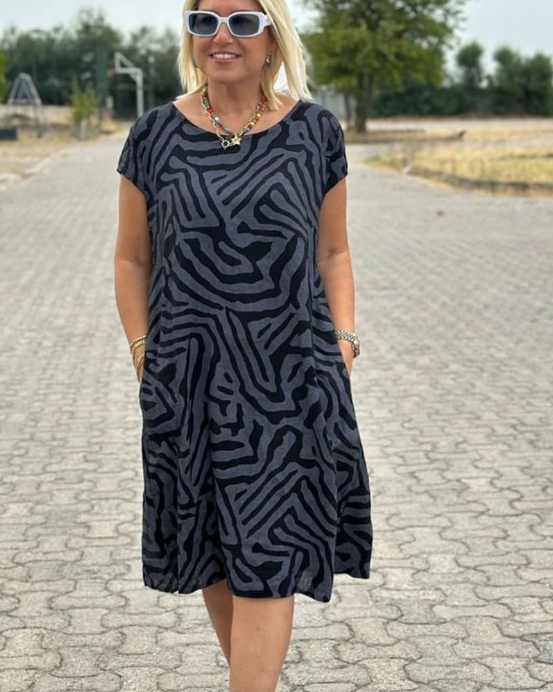 Avanille | Vasarinė Suknelė su Apvaliu Kaklu