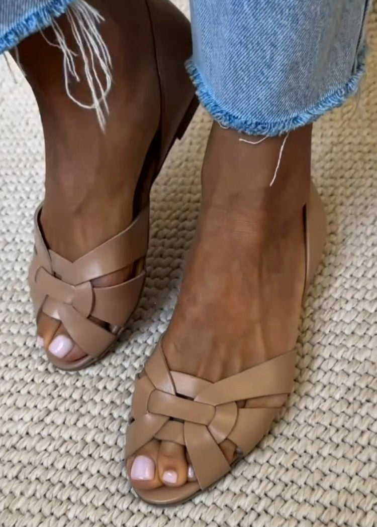 Serafina | Geflochtene Sandalen in Naturfarbe