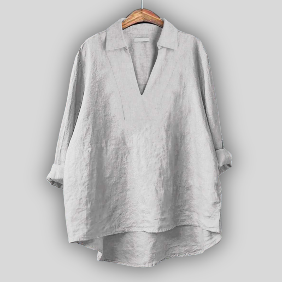 Dovilė™ - Lininė Bluzonė Sidabrinė Elegancija