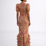 Rosario | Abito Lungo Floreale in Chiffon