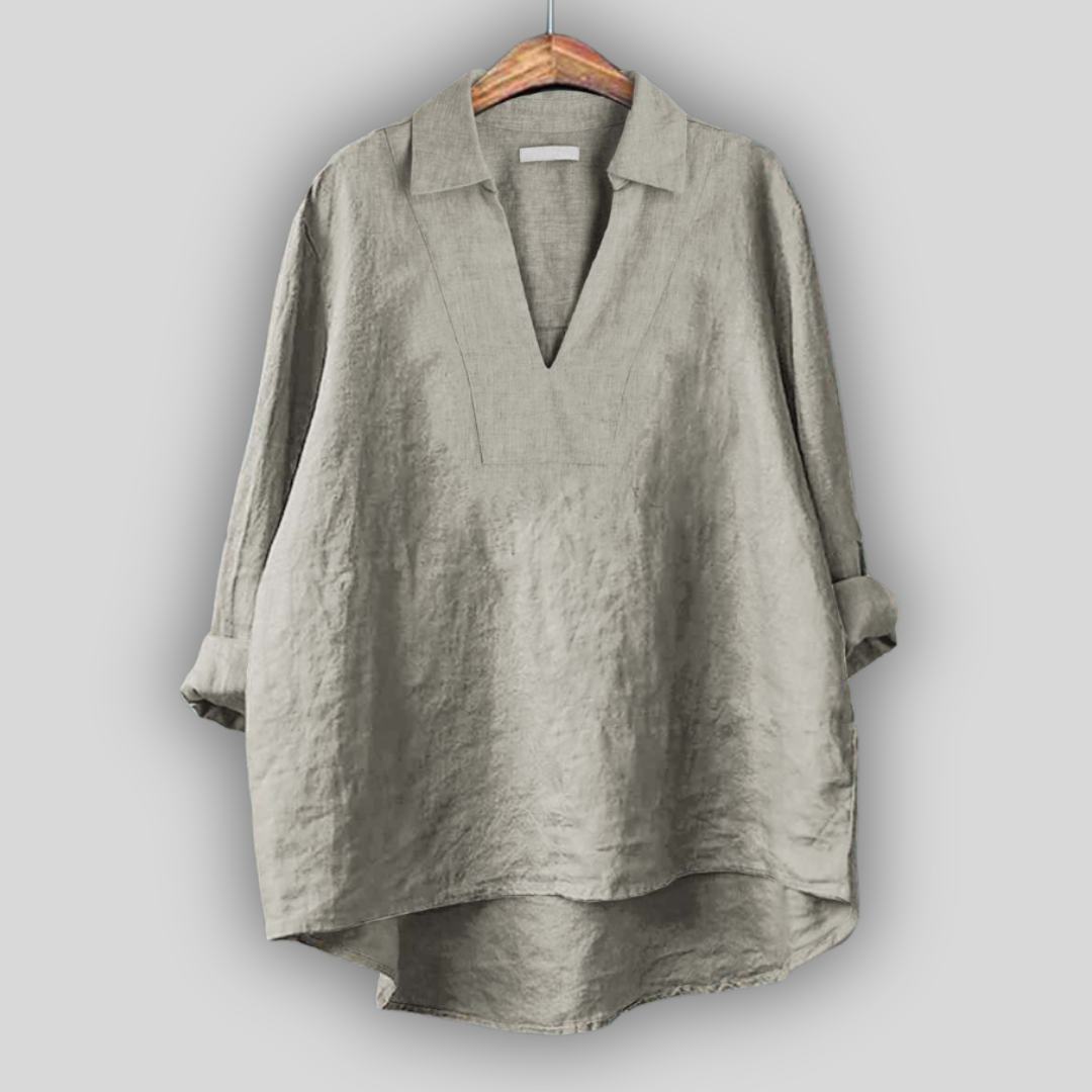 Dovilė™ - Lininė Bluzonė Sidabrinė Elegancija