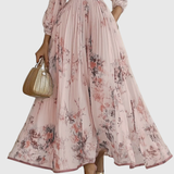 Siena™ - Elegantiška klostuota maxi suknelė