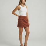 Retro Suede Look Mini Skirt