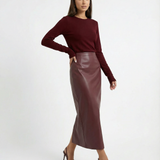 Ankela Red Leather Look Skirt