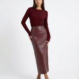 Ankela Red Leather Look Skirt