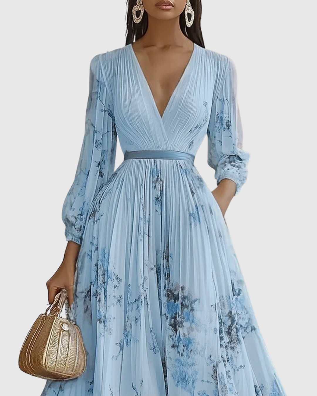 Siena™ - Elegantiška klostuota maxi suknelė