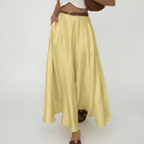 Satin Draping Yellow Skirt