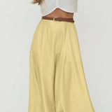 Satin Draping Yellow Skirt