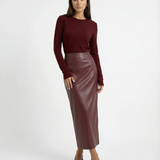 Ankela Red Leather Look Skirt