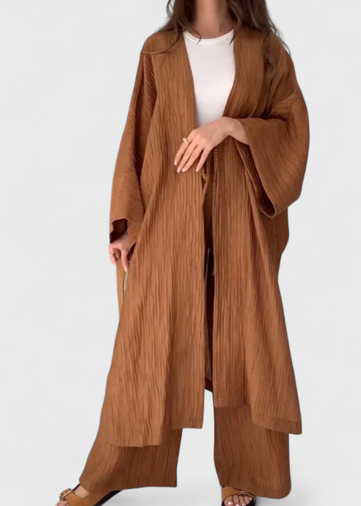 Kaspijos dviejų dalių atsipalaidavimo komplektas su ilgu kimono