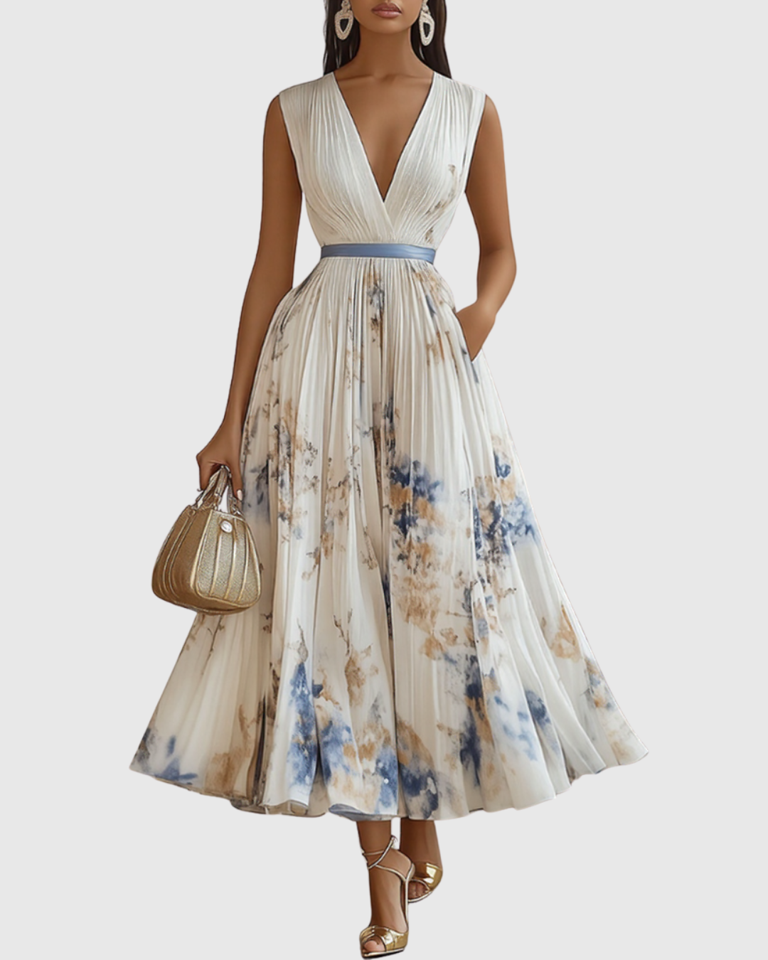Siena™ - Elegantiška maxi suknelė su klostėmis