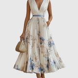 Siena™ - Elegantiška klostuota maxi suknelė