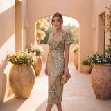 Aušra | Vario spalvos midi suknelė