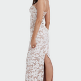 Diana™ - Baltas Nėriniuotas Maxi
