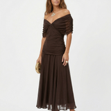 Vestido longo com decote em V
