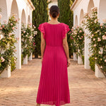 Seraphina | Elegante Maxi Abito Plissettato con Vita Annodata