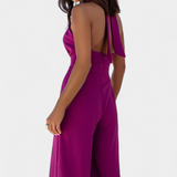 Jessica Mono Halter Kryžminis Be Nugaros ir Plačiomis Kelnėmis