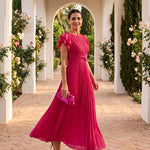 Seraphina | Elegante Maxi Abito Plissettato con Vita Annodata