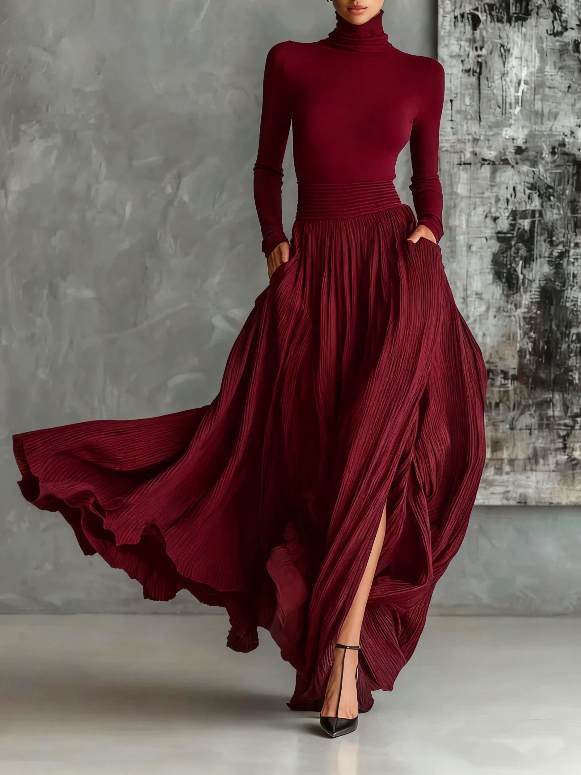 Ieva™ – Elegantiškas komplektas su klostuotu sijonu