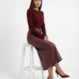 Ankela Red Leather Look Skirt