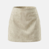 Retro Suede Look Mini Skirt