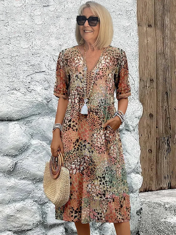 Lia | Moteriška Midi Suknelė Iš Lengvos Medžiagos
