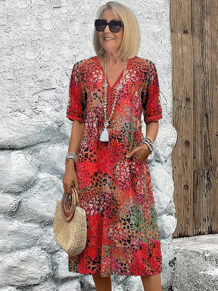 Lia | Moteriška Midi Suknelė Iš Lengvos Medžiagos