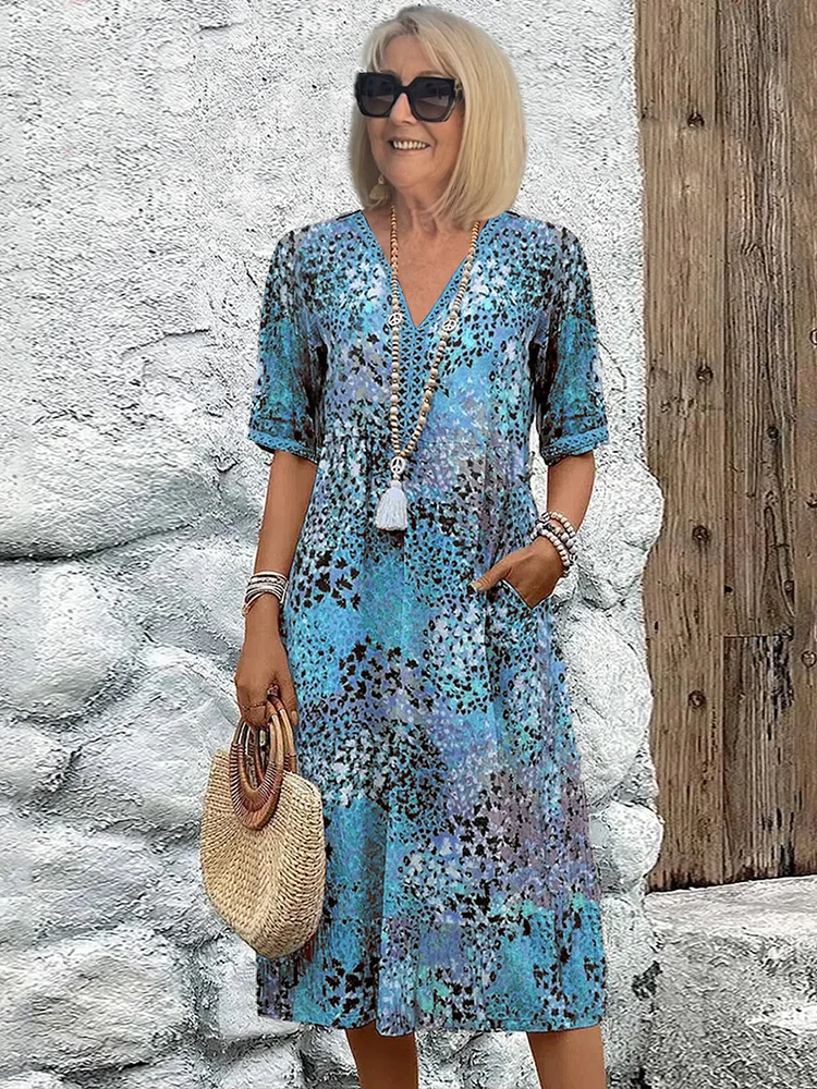 Lia | Moteriška Midi Suknelė Iš Lengvos Medžiagos