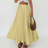 Satin Draping Yellow Skirt