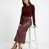 Ankela Red Leather Look Skirt