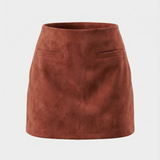 Retro Suede Look Mini Skirt