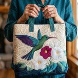 Rankų darbo rankinė | Kolibris ir gėlės