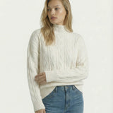 Boat Neck Cable Knit Sweater