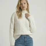 Boat Neck Cable Knit Sweater