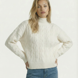 Boat Neck Cable Knit Sweater
