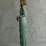 Chiara | Abito Elegante con Maniche a Frange