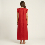 JOSETTE | ELEGANT RUFFLE V-NECK MAXI DRESS