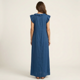JOSIE | ELEGANT RUFFLE V-NECK MAXI DRESS