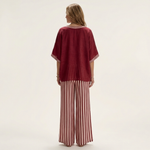 GISELLE | V-NECK VARSITY TOP & STRIPE WIDE-LEG SET