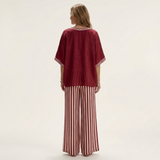GISELLE | V-NECK VARSITY TOP & STRIPE WIDE-LEG SET
