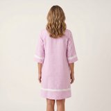 SOLVEIG | CONTRAST-TRIM STRIPE V-NECK COTTON SHIFT DRESS