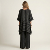 SASHA | TWO-PIECE STRIPED COTTON-LINEN SET