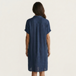 FLORENTINE | COTTON-LINEN MIDI SHIRT DRESS WITH ROLLED CUFFS
